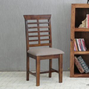 Solid Wood Dining Chair with Cushioned Seat