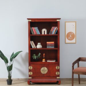Solid Mango Wood Storage Cabinet with Brass Hardware