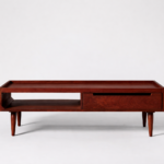 mango wood coffee table dimensions 110x60x40cm walnut finish rustic woods