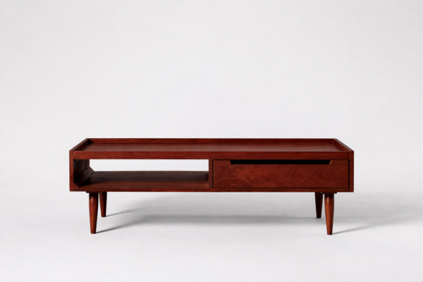 mango wood coffee table dimensions 110x60x40cm walnut finish rustic woods