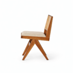sheesham wood dining chair hand woven cane detail rustic woods jodhpur