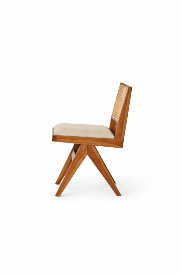 sheesham wood dining chair hand woven cane detail rustic woods jodhpur