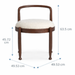 sheesham wood stool upholstered round stool