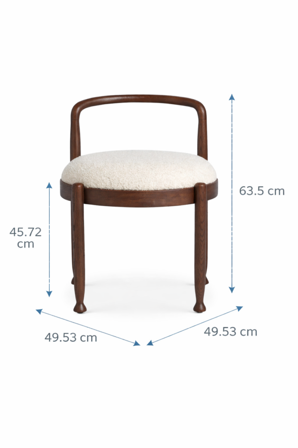 sheesham wood stool upholstered round stool