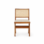 solid sheesham wood dining chair upholstered seat cane back rustic woods