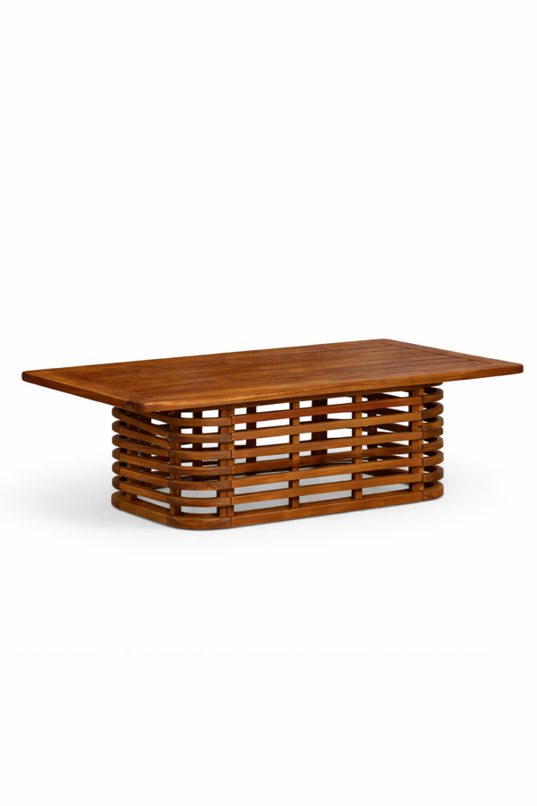 solid wood coffee table slatted drum base specifications rustic woods