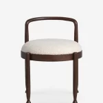 sheesham wood stool tapered legs ball feet side view rustic woods