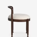 sheesham wood stool upholstered round seat detail handcrafted jodhpur rustic woods