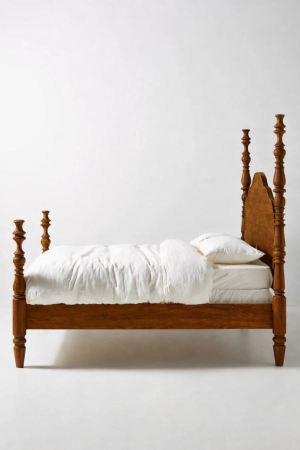 sheesham wood king poster bed traditional rajasthani design rustic woods