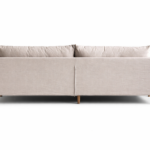 sheesham wood 3 seater sofa back cushions linen fabric handcrafted rustic woods
