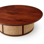 solid wood round coffee table specifications 100cm diameter 42cm height rustic woods