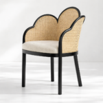 mango wood arm chair handcrafted jodhpur floral cane detail rustic woods
