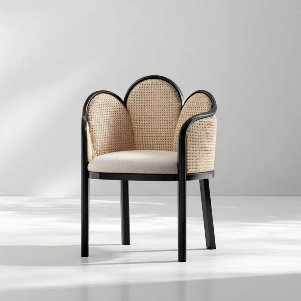 mango wood arm chair floral cane back dimensions charcoal black rustic woods jodhpur