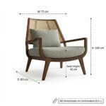 sheesham wood lounge chair with cane back in living room rustic woods jodhpur