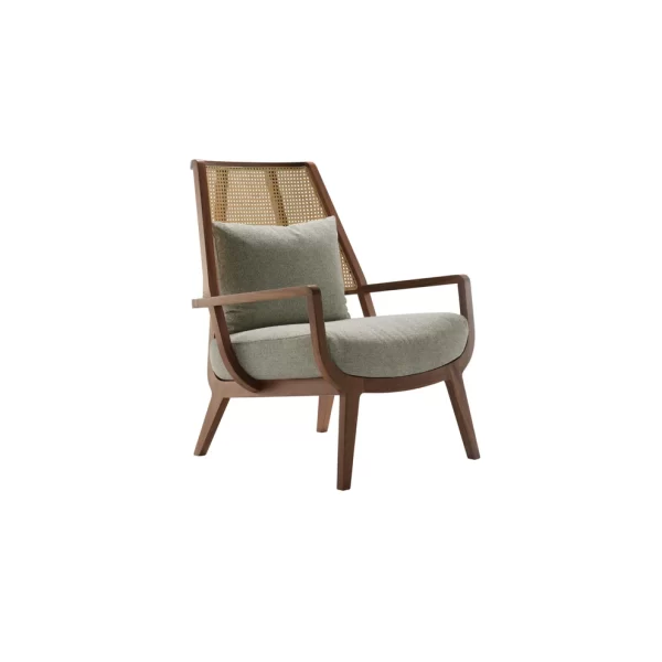 solid sheesham wood lounge chair natural cane backrest rustic woods