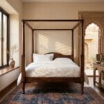 Sheesham Wood Canopy Bed King Size