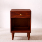 sheesham wood bedside table handcrafted jodhpur open shelf storage rustic woods