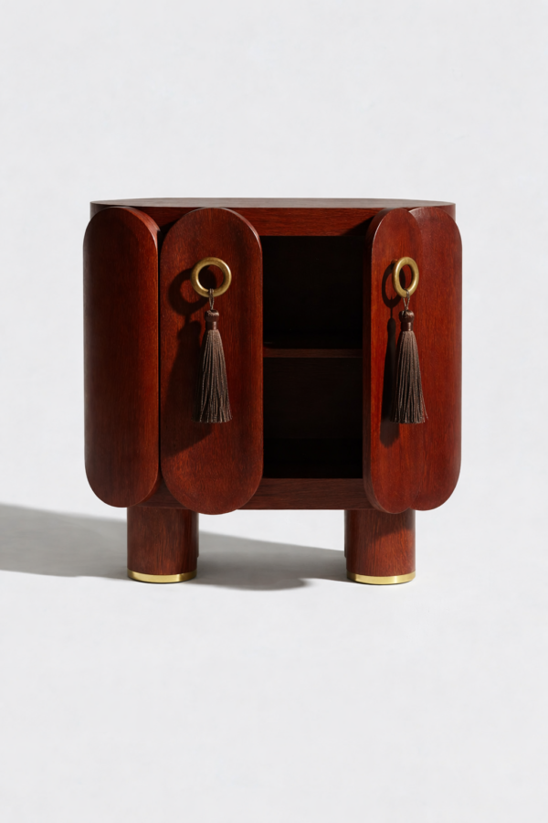 solid sheesham wood bedside cabinet dimensions 67x52x65cm natural matte finish rustic woods