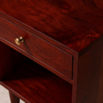 solid sheesham wood bedside table mid century tapered legs rustic woods jodhpur