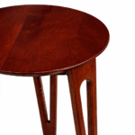 solid wood side table three legs side view rustic woods jodhpur